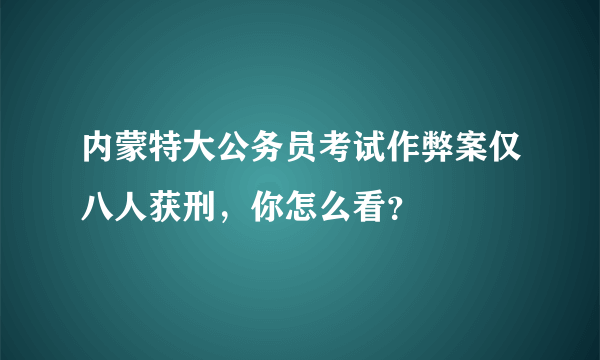 内蒙特大公务员考试作弊案仅八人获刑，你怎么看？