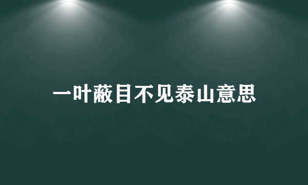 一叶蔽目不见泰山意思