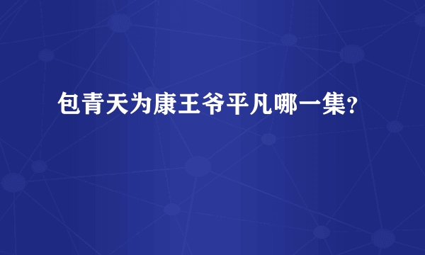 包青天为康王爷平凡哪一集？