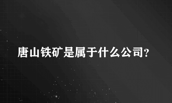 唐山铁矿是属于什么公司？