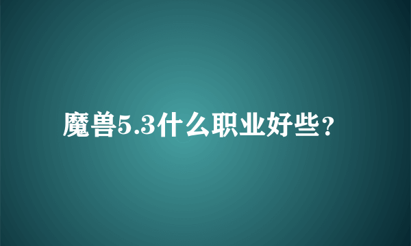 魔兽5.3什么职业好些？