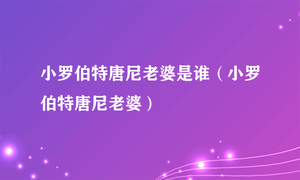 小罗伯特唐尼老婆是谁（小罗伯特唐尼老婆）