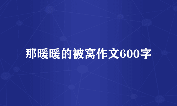 那暖暖的被窝作文600字