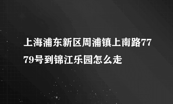 上海浦东新区周浦镇上南路7779号到锦江乐园怎么走