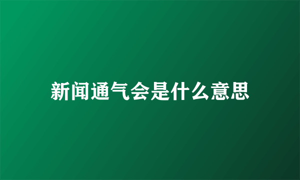 新闻通气会是什么意思