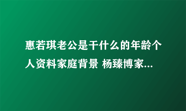 惠若琪老公是干什么的年龄个人资料家庭背景 杨臻博家世父母简介