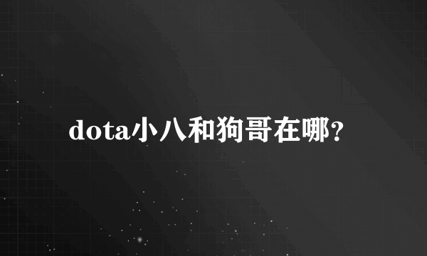 dota小八和狗哥在哪？