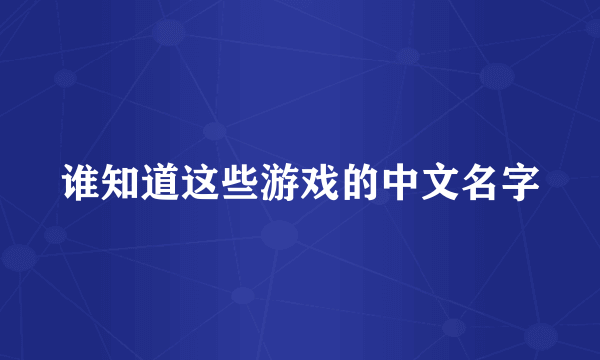 谁知道这些游戏的中文名字