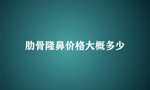 肋骨隆鼻价格大概多少