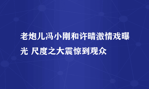 老炮儿冯小刚和许晴激情戏曝光 尺度之大震惊到观众