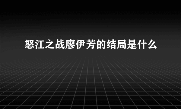 怒江之战廖伊芳的结局是什么