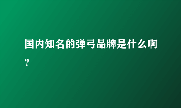 国内知名的弹弓品牌是什么啊？