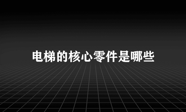 电梯的核心零件是哪些