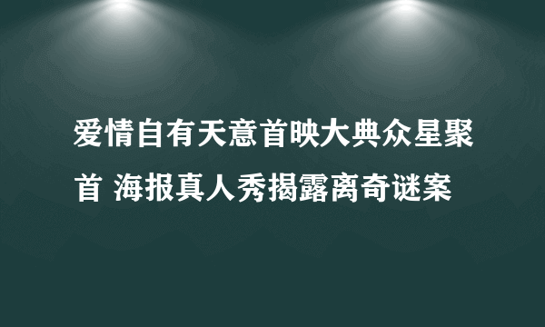 爱情自有天意首映大典众星聚首 海报真人秀揭露离奇谜案