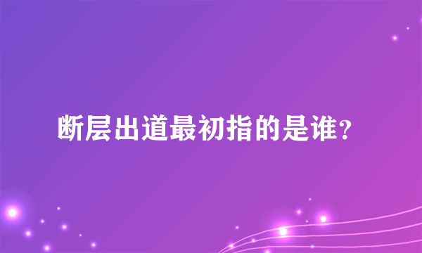 断层出道最初指的是谁？