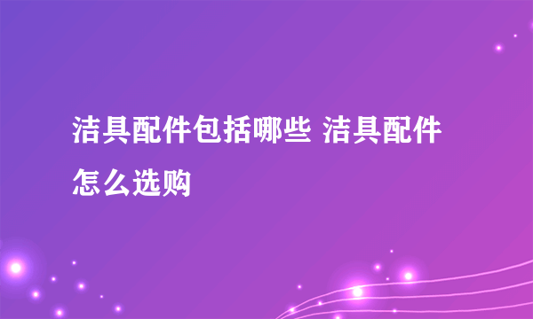 洁具配件包括哪些 洁具配件怎么选购