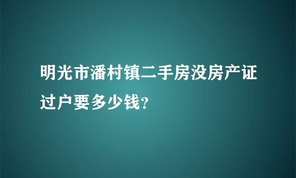 明光市潘村镇二手房没房产证过户要多少钱？