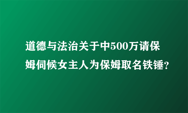 道德与法治关于中500万请保姆伺候女主人为保姆取名铁锤？