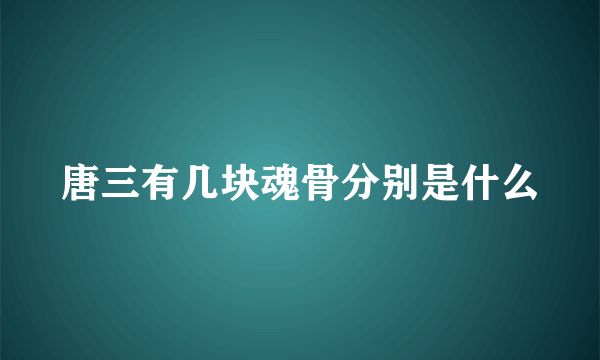 唐三有几块魂骨分别是什么