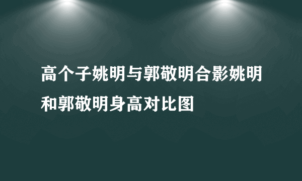 高个子姚明与郭敬明合影姚明和郭敬明身高对比图