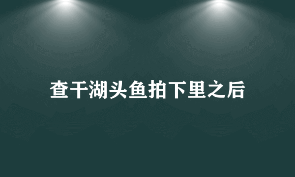 查干湖头鱼拍下里之后