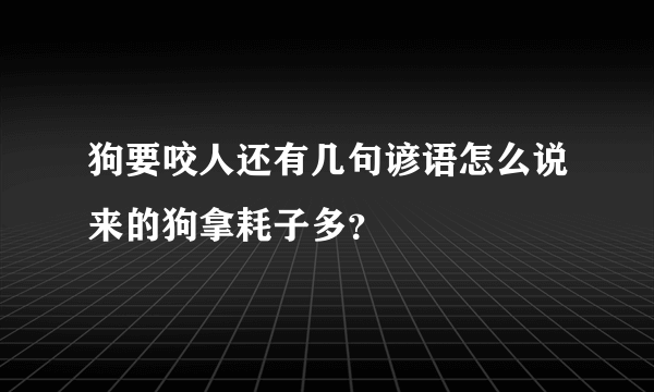 狗要咬人还有几句谚语怎么说来的狗拿耗子多？