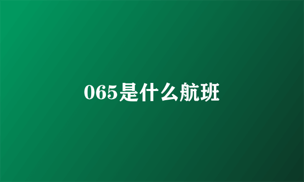 065是什么航班