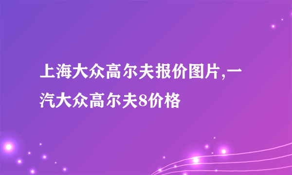 上海大众高尔夫报价图片,一汽大众高尔夫8价格