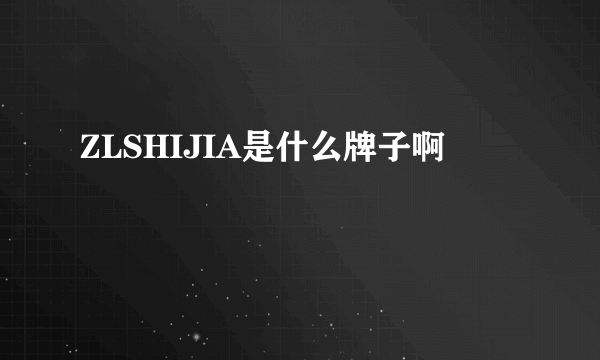 ZLSHIJIA是什么牌子啊