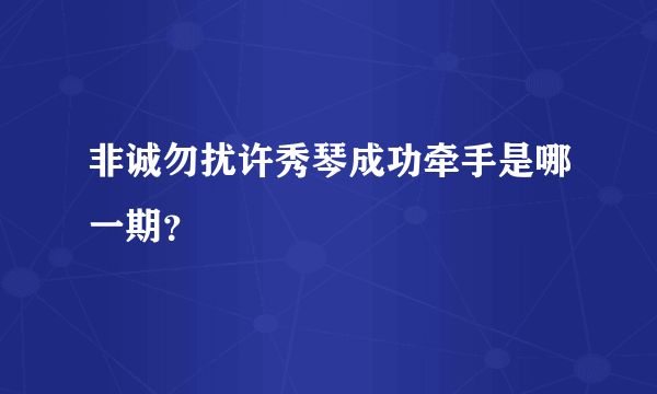 非诚勿扰许秀琴成功牵手是哪一期？