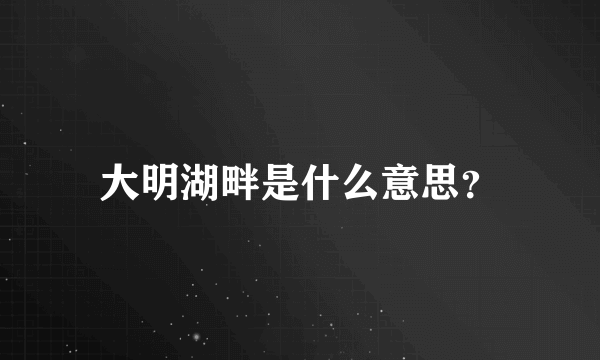 大明湖畔是什么意思？