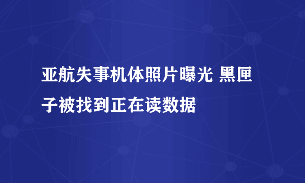 亚航失事机体照片曝光 黑匣子被找到正在读数据