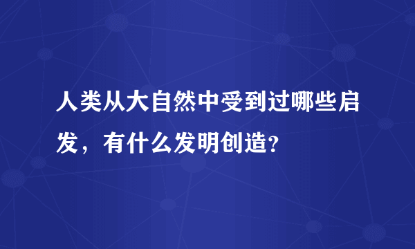 人类从大自然中受到过哪些启发，有什么发明创造？