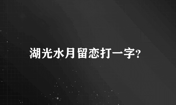 湖光水月留恋打一字？