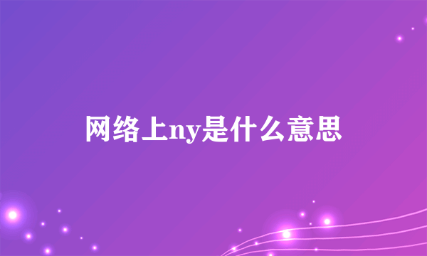 网络上ny是什么意思