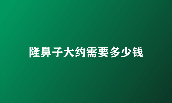 隆鼻子大约需要多少钱