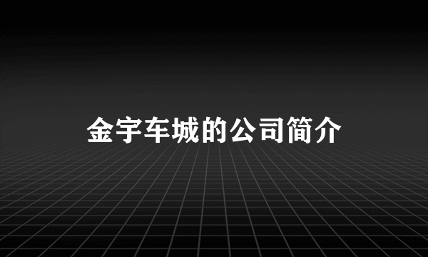 金宇车城的公司简介