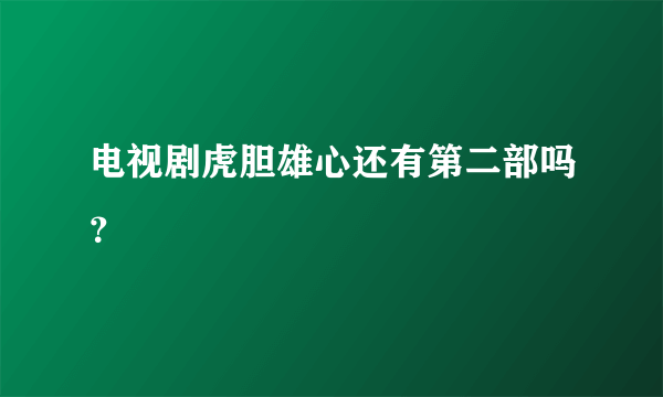 电视剧虎胆雄心还有第二部吗？