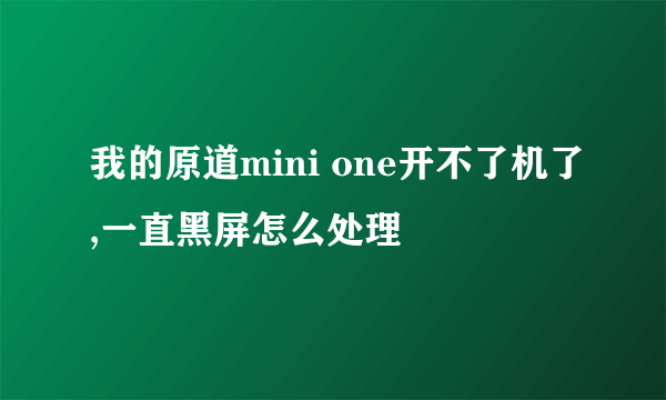 我的原道mini one开不了机了,一直黑屏怎么处理