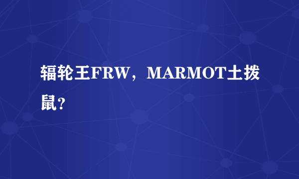 辐轮王FRW，MARMOT土拨鼠？