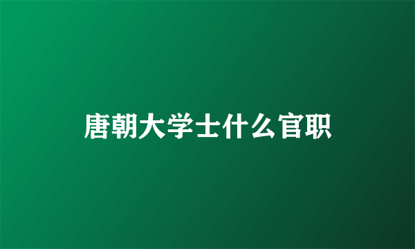 唐朝大学士什么官职