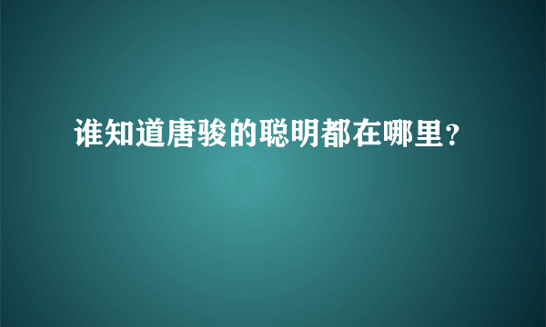 谁知道唐骏的聪明都在哪里？