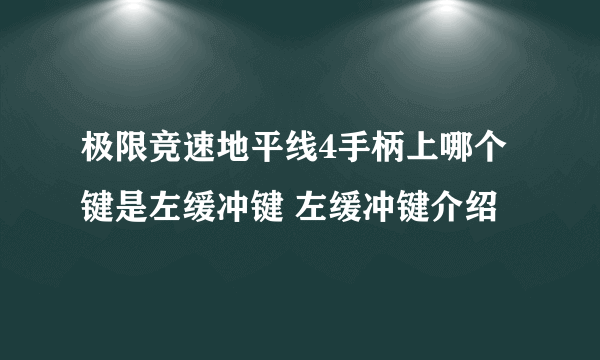 极限竞速地平线4手柄上哪个键是左缓冲键 左缓冲键介绍