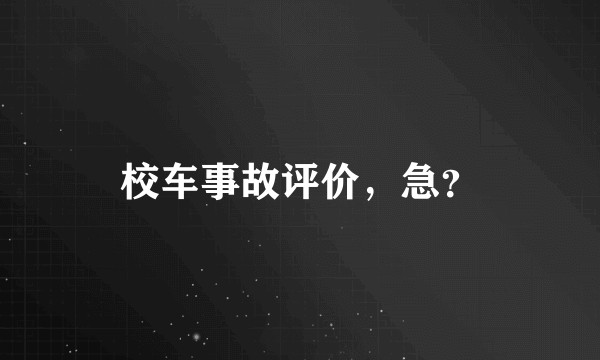 校车事故评价，急？