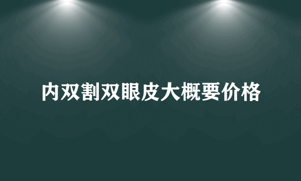 内双割双眼皮大概要价格