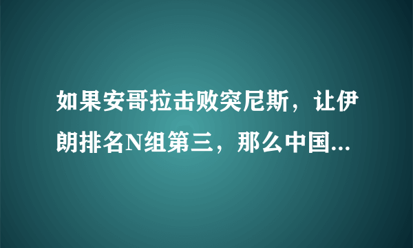 如果安哥拉击败突尼斯，让伊朗排名N组第三，那么中国男篮是不是就可以躺进奥运会了？