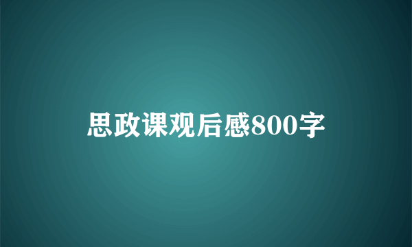 思政课观后感800字