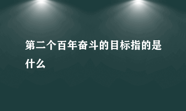 第二个百年奋斗的目标指的是什么