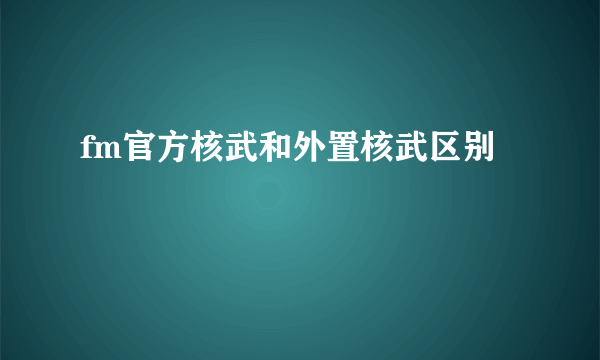 fm官方核武和外置核武区别