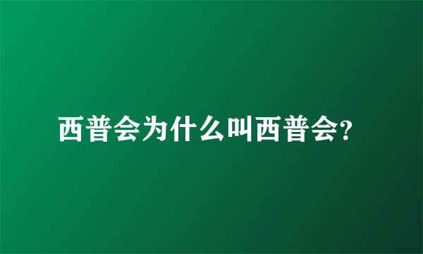 西普会为什么叫西普会？